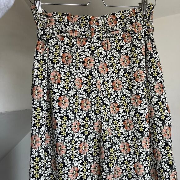 Max Studio‎ Crepe Wide Leg Paper Bag Pull On Pants Gingko Leaf Size Medium - Picture 7 of 8